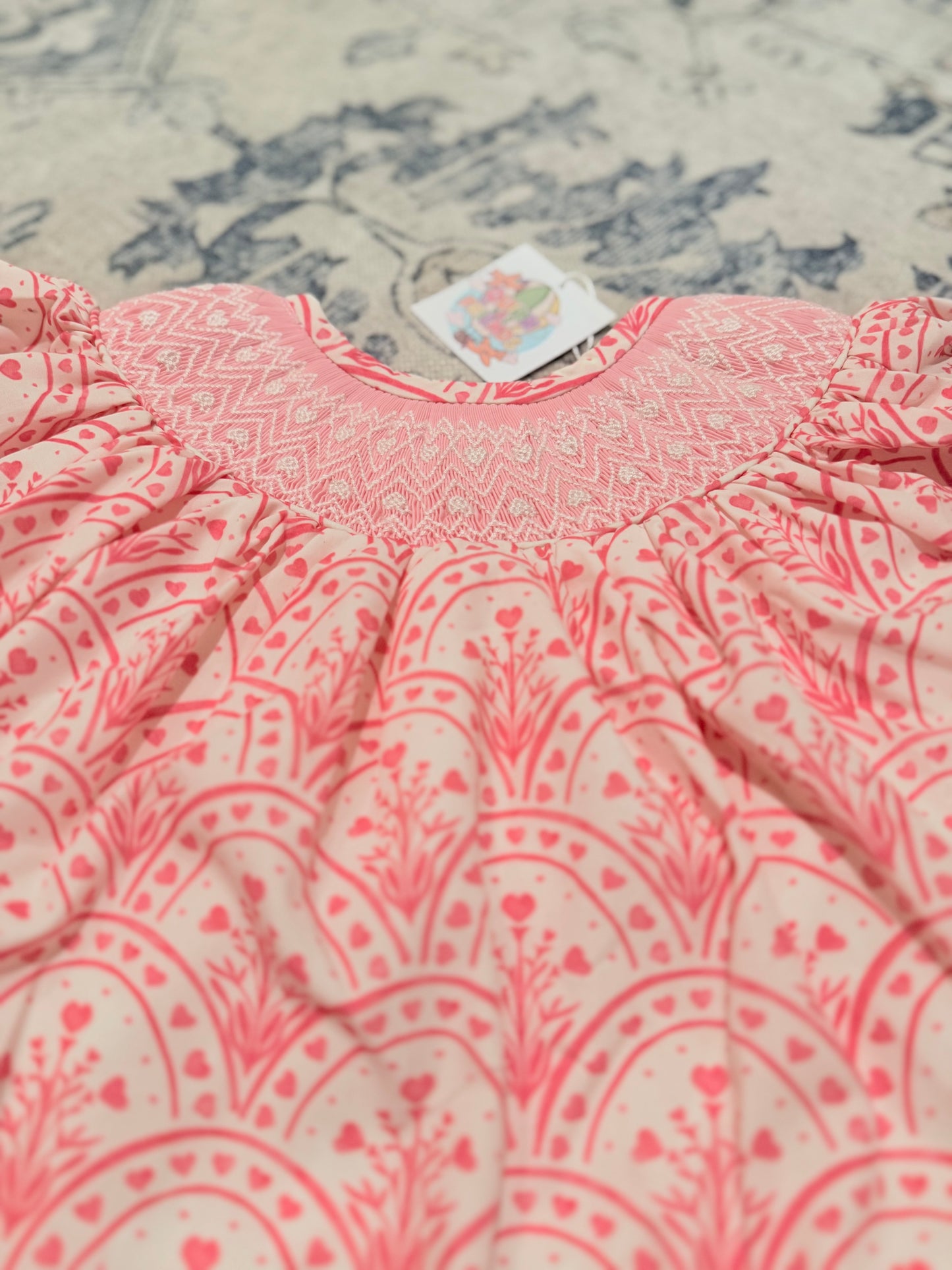 Geometric Smocked Hearts