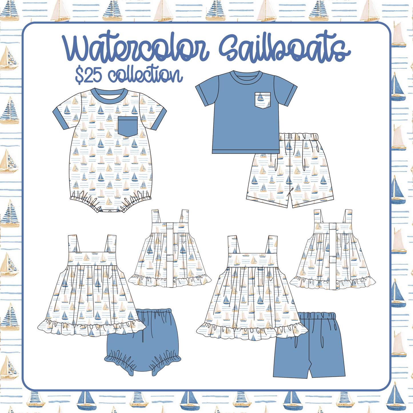 Watercolor Sailboats Collection