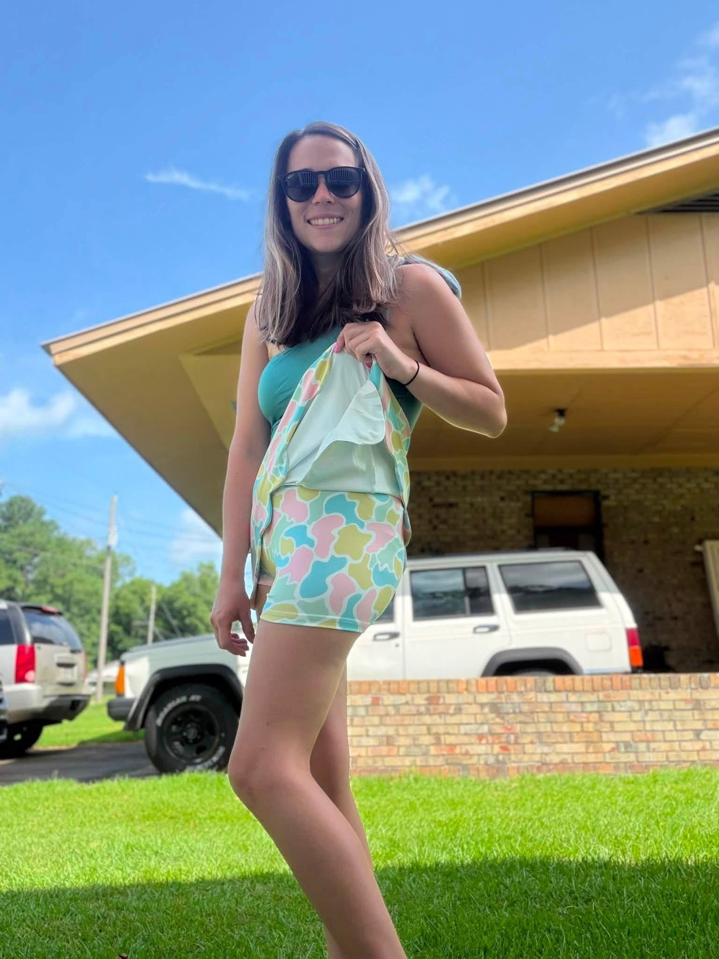 Sea Glass Camo Scalloped Skort